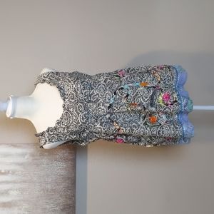 Twin-Set black and white empire waist tank